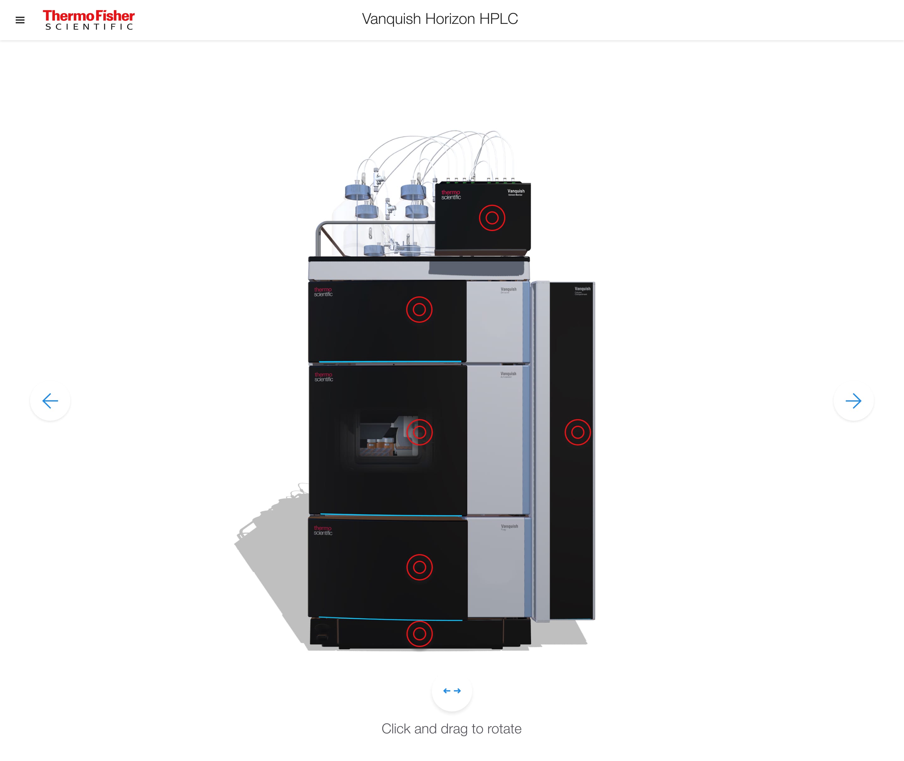 3D Product Tour View with Menu Closed