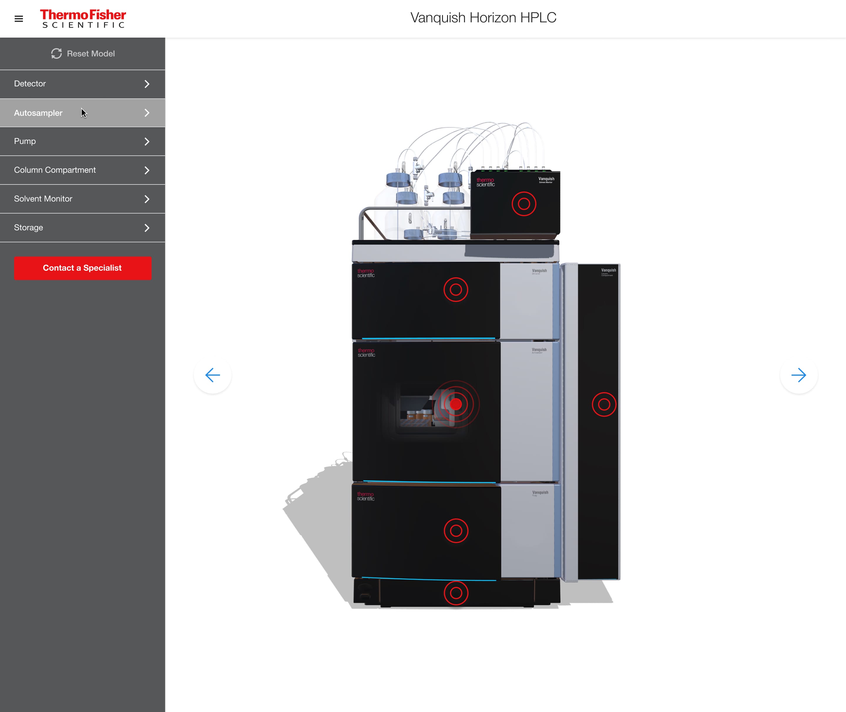 3D Product Tour Autosampler Hover