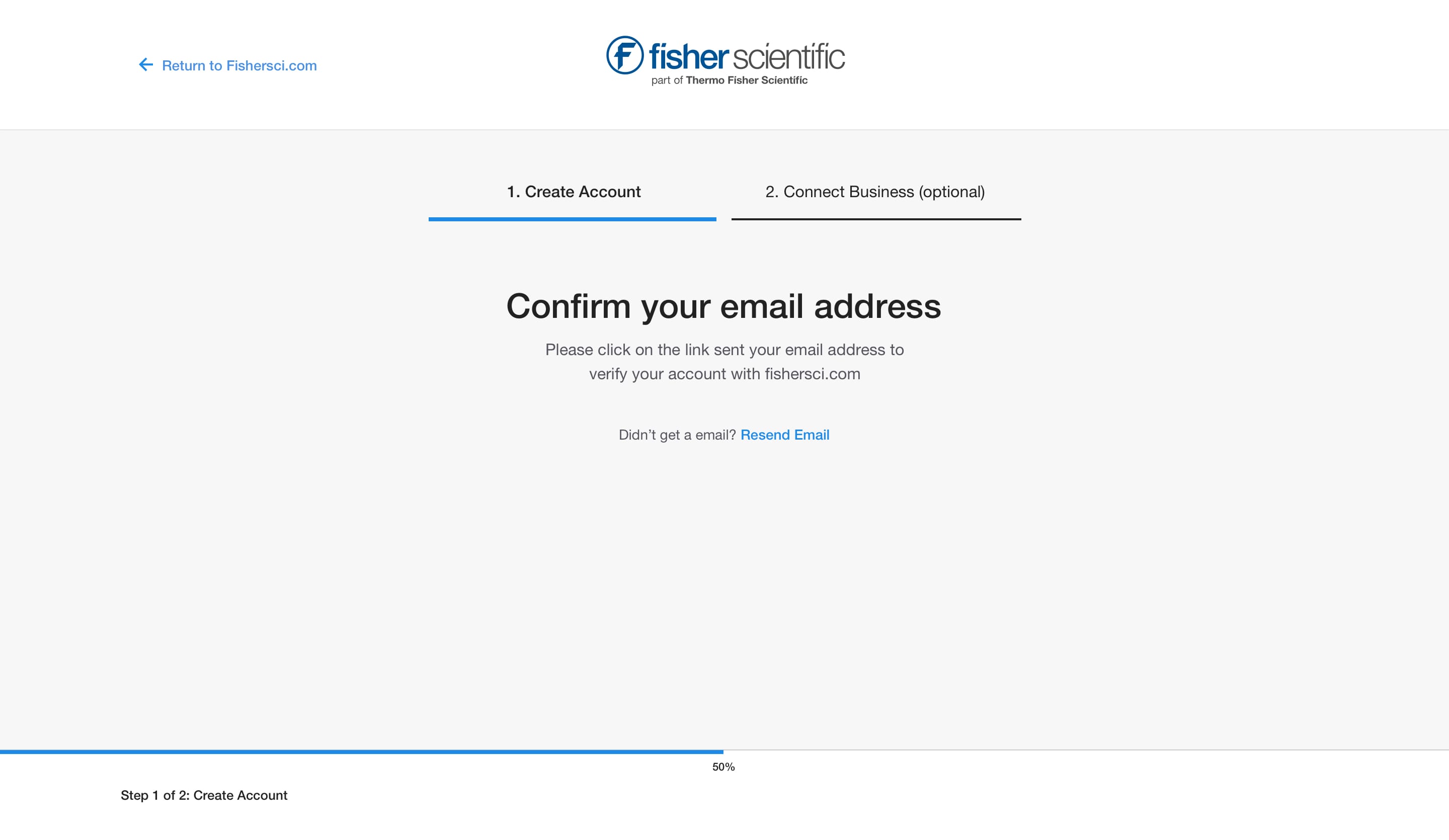 Create Account - Confirm Email Address