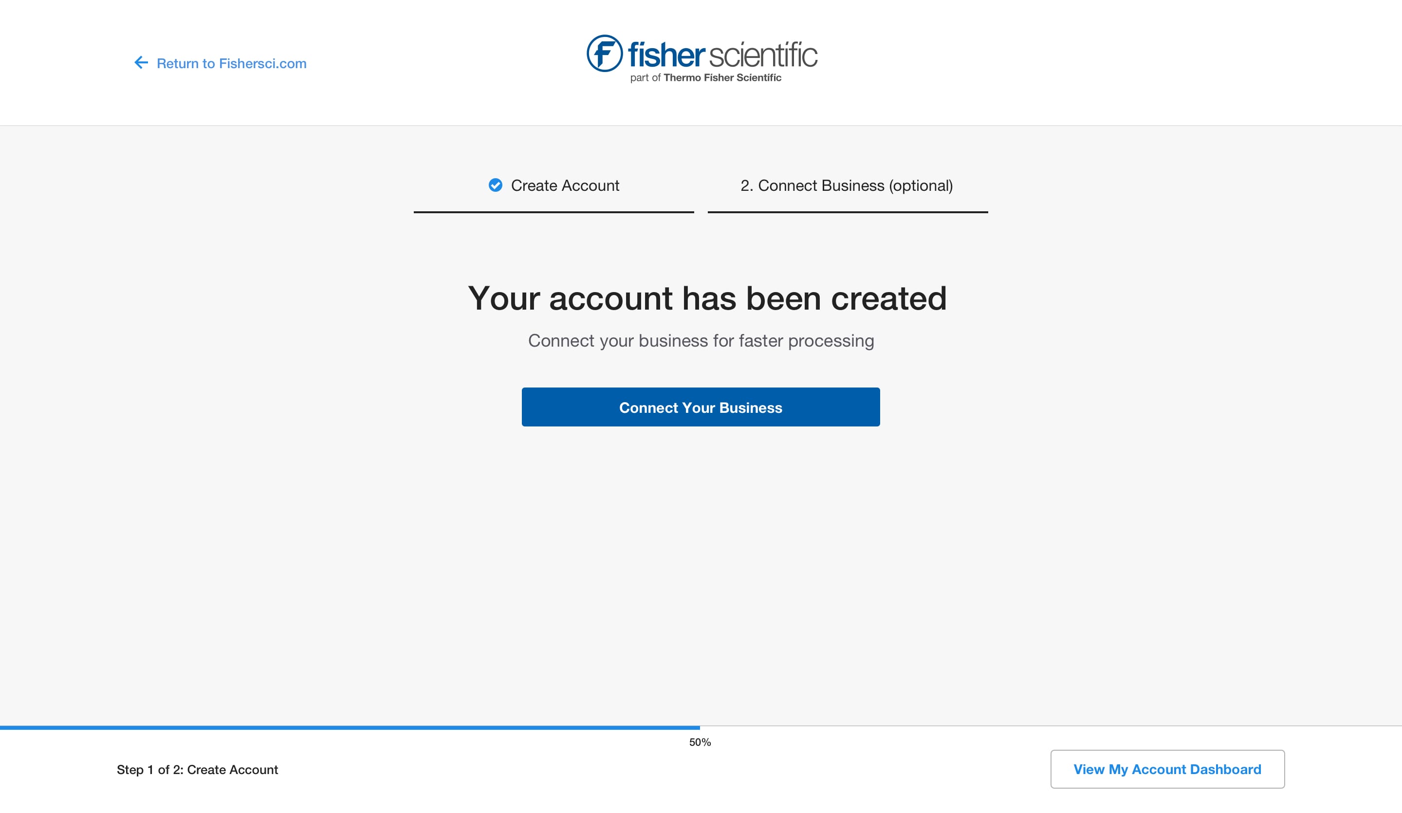 Create Account - Your Account Created