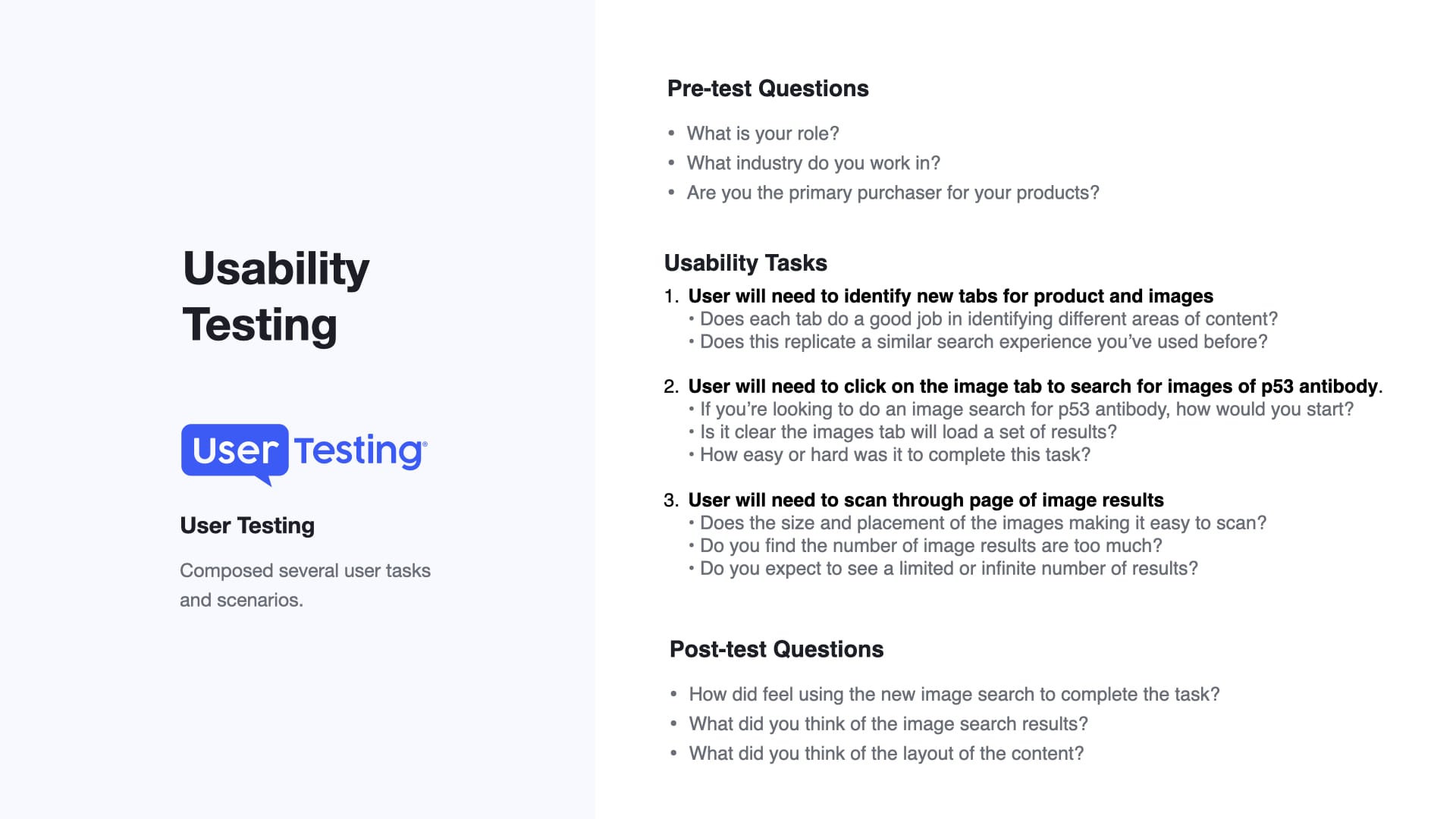 Antibodies Image Search - Usability Testing