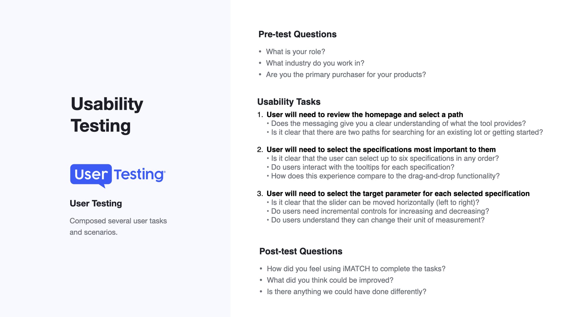 iMATCH Usability Testing